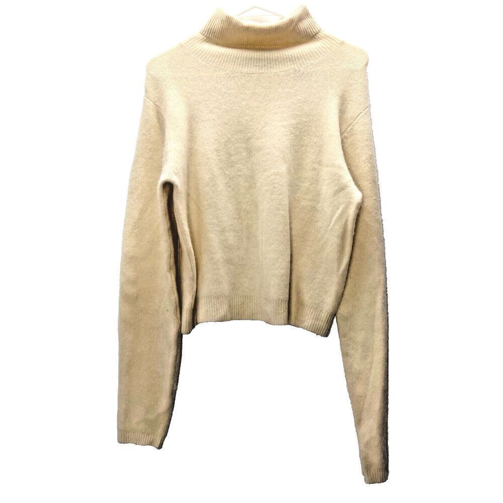 Willow bay sweater turtleneck women cream long sleeve lambswool rabbit hair  S.